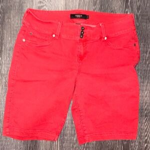 Red Denim Shorts